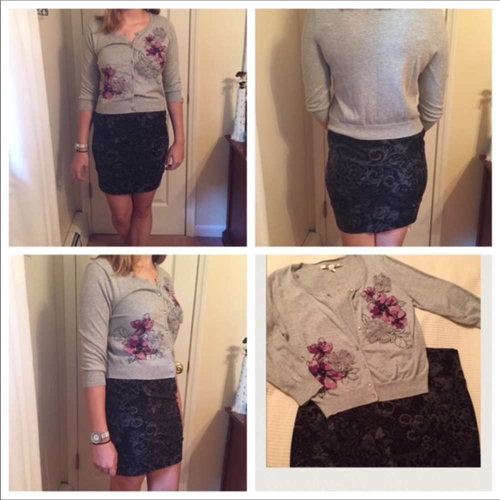4 for $20 DECREE FLORAL PENCIL SKIRT WITH STRETCH